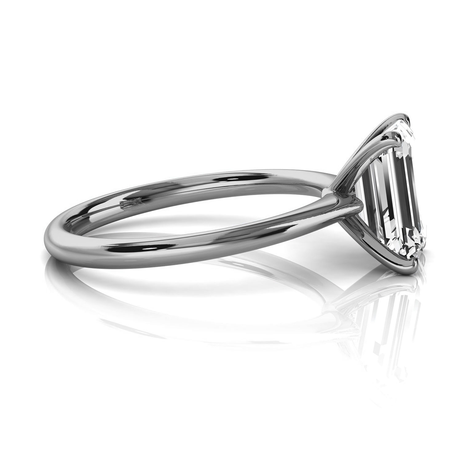 14K White Gold Reli 2 MM Solitaire Ring